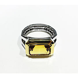 DAVID YURMAN Novella Statement Silver Ring With 18K Gold And Citrine