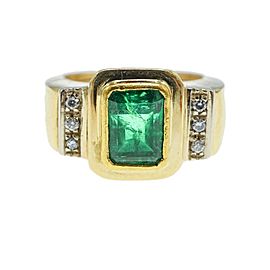 Gold, Emerald and Diamond Ring