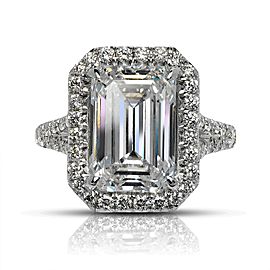 6 CARAT EMERALD CUT F COLOR SI2 CLARITY DIAMOND ENGAGEMENT RING PLATINUM GIA CERTIFIED F CT 5 SI2 BY MIKE NEKTA