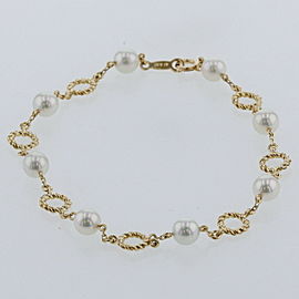 MIKIMOTO 18K Yellow Gold diamond bracelet LXGBKT-1213