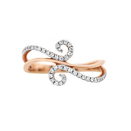 18k Rose Gold and Diamond Swirl Ring