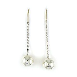 TIFFANY & Co 925 Silver Hardware Ball Swing Drop Chain Earrings