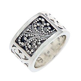 Lois Hill 925 Sterling Silver Scroll Cigar Band Ring Size 7