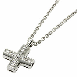 BVLGARI 18k White Gold Greek Cross Necklace LXGQJ-437