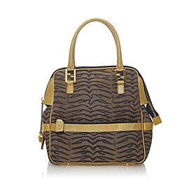 Fendi Animal Print Canvas Handbag