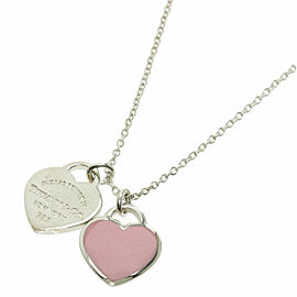 TIFFANY & Co Silver double heart Necklace LXGQJ-887