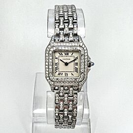 CARTIER PANTHERE 22mm Quartz Steel 3.21TCW Full DIAMONDS Watch