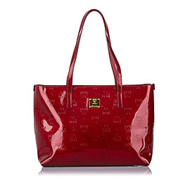 MCM Visetos Patent Leather Tote Bag