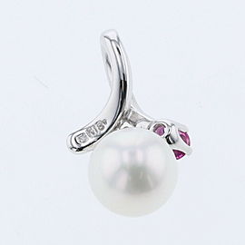 MIKIMOTO 18k White Gold Pearl Pendant top LXGBKT-8