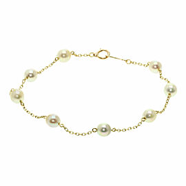 MIKIMOTO 14K Yellow Gold Pearl Station Bracelet LXGQJ-900