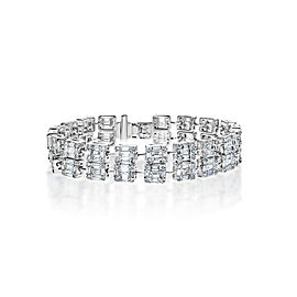 Myla 14 Carats Combined Mixed Shape Diamond Double Row Bracelet in 14k White Gold