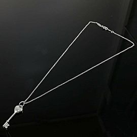 Tiffany & Co. silver 1P Diamond Key Heart necklace