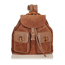 Gucci Bamboo Suede Backpack