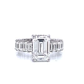 True 9 Carat Emerald Cut Lab Grown Diamond Engagement Ring. Emerald Cut IGI Certified Eternity Band