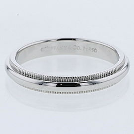 TIFFANY & Co 950 Platinum Milgrain band Ring LXGBKT-605