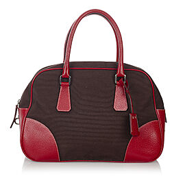 Prada Canapa Bauletto Canvas Handbag