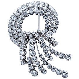 18 Karat White Gold and Diamond Brooch