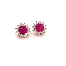 Natural Ruby Diamond Earrings 14k Gold 2.72 TCW Certified $4,950 211347