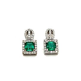 Natural Emerald Diamond Stud Earrings 14k Gold 2.84 TCW Certified $8,950 215407