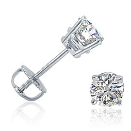 14K White Gold with 0.10ct. Diamond Stud Baby Earrings