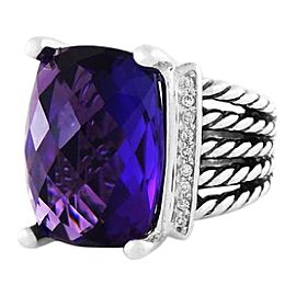 David Yurman Wheaton Ring with Amethyst and Diamonds