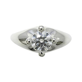 Bulgari 950 Platinum 0.43ct. Diamond Corona Ring Size 4.25