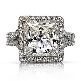 6 Carat Princess Cut J Color VS2 Clarity Clarity Diamond Engagement Ring in 18K White Gold GIA CERTIFIED 6 ct J VS2 BY MIKE NEKTA