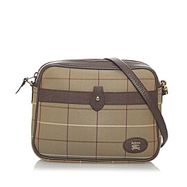 Burberry Plaid Canvas Crossbody Bag