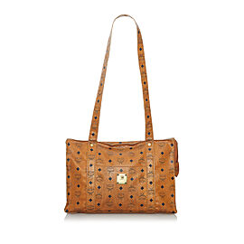 MCM Visetos Leather Tote Bag