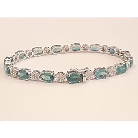 White Gold Emerald and Diamond Bracelet