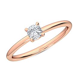 0.25 Ct Cushion Cut Petite Lab Grown Diamond Ring in 14K Rose Gold