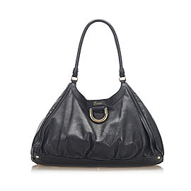 Abbey D-Ring Leather Shoulder Bag