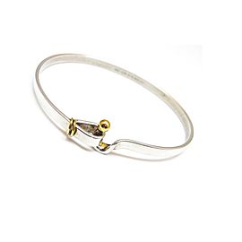 Tiffany & Co. 18K Gold Silver Hook and Eye Bracelet