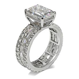 7 CARAT EMERALD CUT H COLOR VVS1 CLARITY DIAMOND ENGAGEMENT RING PLATINUM GIA CERTIFIED 4 CT H VVS1