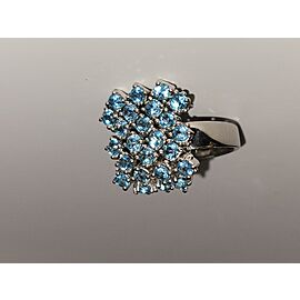 Salavetti blue topaz ring 18ct size 6.75