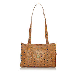 MCM Visetos Leather Tote Bag