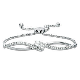 Ever Us 14K White Gold and Diamond Bolo Bracelet