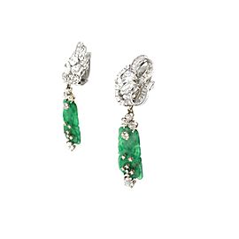 6.60 Carat Diamond and Jadeite 'Day/Night' Ear Pendants