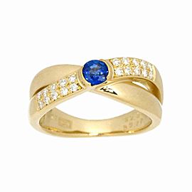 WAKO 18K yellow gold Sapphire Diamond Ring