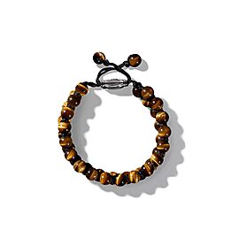 David Yurman Tiger's Eye Sterling Silver Woven Beaded Bracelet