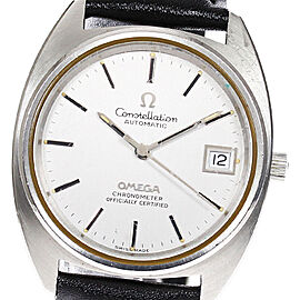 OMEGA Constellation Stainless Steel/leather Automatic Watch Skyclr-466