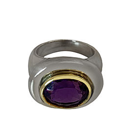 Vintage David Yurman Amethyst Silver & Gold Ring