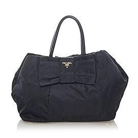 Prada Fiocco Bow Tessuto Tote Bag