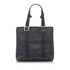 Ferragamo Gancini Canvas Tote Bag