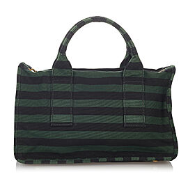 Prada Canapa Righe Stripe Satchel