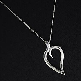 TIFFANY & Co 925 Silver Leaf heart Necklace LXNK-412