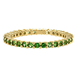 14K Yellow Gold & 1ct Tsavorite Stackable Eternity Band Ring Size 7.5