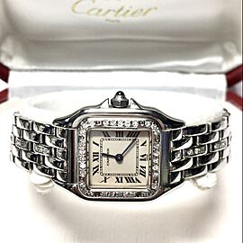 CARTIER PANTHERE Quartz 22mm Steel ~0.70TCW Diamond Watch