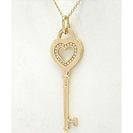 Tiffany & co 18k pink gold Heart key diamond necklace