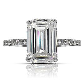 6 CARAT EMERLAD CUT I COLOR VVS2 CLARITY DIAMOND ENGAGEMENT RING PLATINUM GIA CERTIFIED 5 CT I VVS2 BY MIKE NEKTA